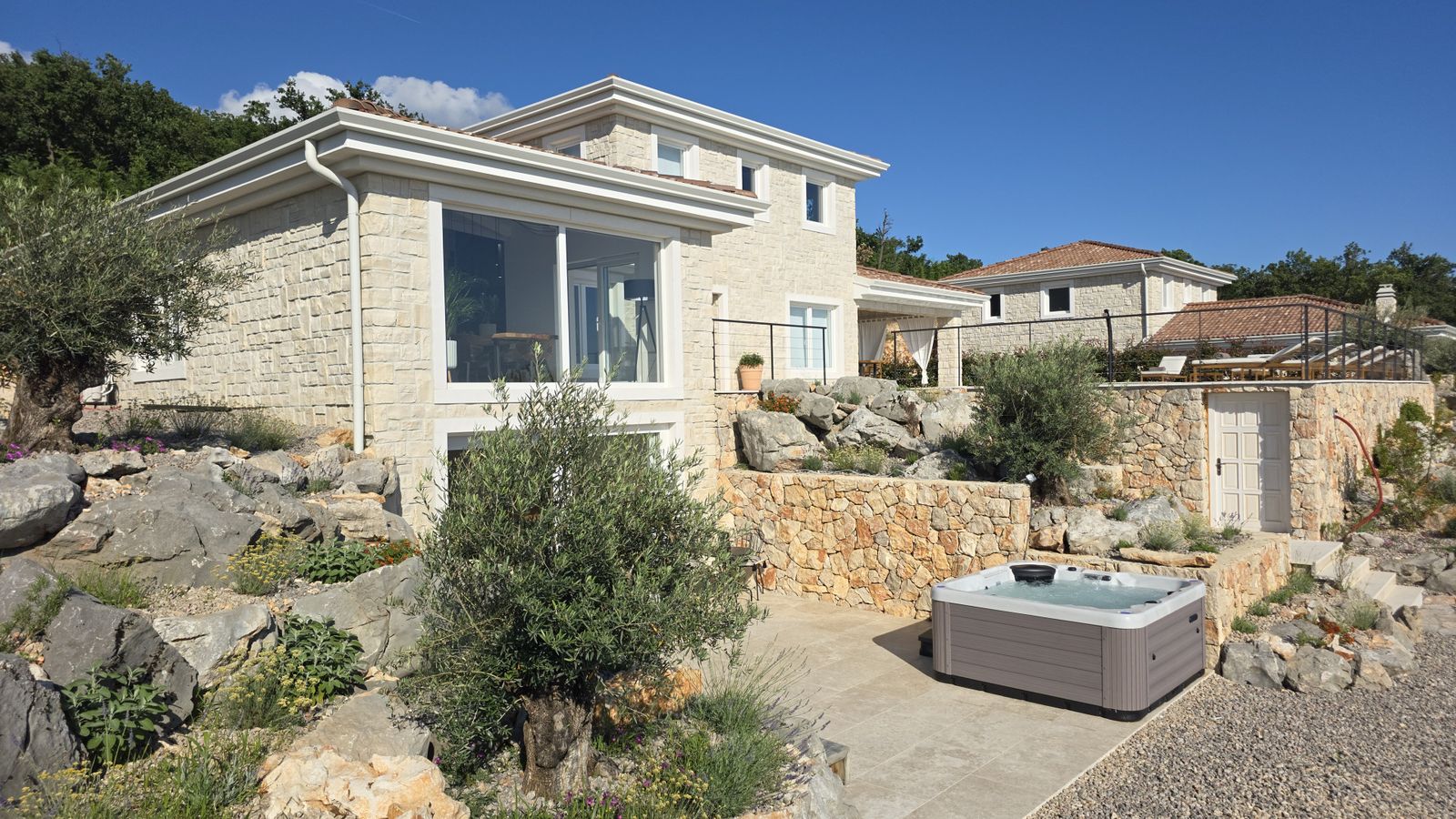 Kvarner stone and olive trees at Villa Casa Bacchus