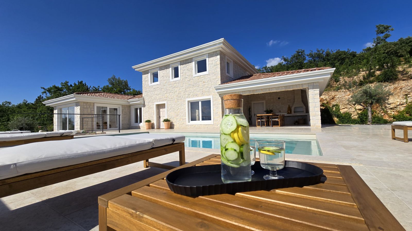 Afternoon by the pool at Villa Casa Bacchus